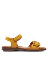 Froddo Sandały Lore Flowers G3150251-14 S Żółty. Żółte sandały dziewczęce Froddo, ze skóry, bez obcasa, bez zapięcia. Za 239.99 zł.
