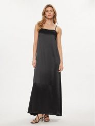 Fracomina Sukienka letnia FS24SD3006W45101 Czarny Loose Fit. Czarne sukienki damskie Fracomina, bez wzorów, z wiskozy, bez ramiączek. Za 339.99 zł.