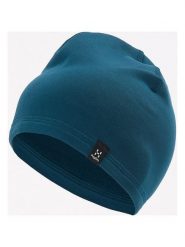 Haglöfs Czapka beanie "Betula" w kolorze morskim rozmiar: M/L. Niebieskie czapki damskie Haglöfs, z aplikacjami, z materiału. Za 84.95 zł.