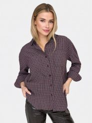 ONLY Koszula Fenna 15375372 Fioletowy Oversize. Fioletowe koszule damskie Only, xs, bez wzorów, z bawełny, bez kołnierzyka, bez ramiączek. Za 169.99 zł.