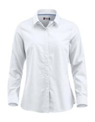 Clique Koszula Oxford Garland damska, 100% bawełna, easy care – white. Białe koszule damskie CLIQUE, m, bez wzorów, z bawełny, klasyczne, bez kołnierzyka, bez ramiączek. Za 229.00 zł.