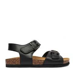 Sandały Lasocki. Czarne sandały damskie Lasocki, bez wzorów, bez obcasa, na płaskiej podeszwie, bez zapięcia. Za 149.99 zł.