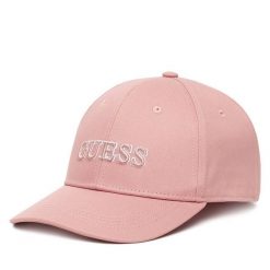 Czapka z daszkiem Guess. Czerwone czapki z daszkiem damskie Guess, z aplikacjami. Za 109.99 zł.