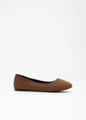 Baleriny. Brązowe balerinki damskie bonprix, bez wzorów. Za 64.99 zł.