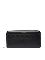 Calvin Klein Portfel Emblem Aop Embossed Long Wallet LV04F1097G Czarny. Czarne portfele damskie Calvin Klein, bez wzorów, ze skóry. Za 329.99 zł.