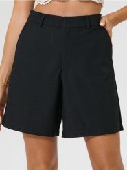 Szorty - czarny. Czarne spodenki sportowe damskie Sinsay, l, bez wzorów. W wyprzedaży za 33.99 zł.