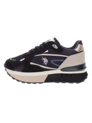 U.S. Polo Assn. Skórzane sneakersy w kolorze czarno-beżowym rozmiar: 38. Brązowe obuwie sportowe damskie U.S. Polo Assn., z materiału, bez zapięcia. Za 209.33 zł.