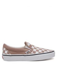 Vans Tenisówki Classic Slip-On VN000D6YE2V1 Beżowy. Brązowe trampki damskie Vans, bez wzorów, z materiału, bez zapięcia. Za 229.99 zł.