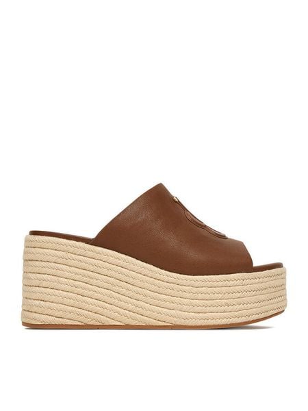 Badura Klapki EO-AMINA-LT0228-26-801 Brązowy. Brązowe espadryle damskie Badura, bez wzorów, ze skóry, bez obcasa, bez zapięcia. Za 298.99 zł.
