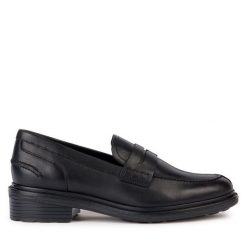 Mokasyny Geox. Czarne mokasyny damskie Geox, bez obcasa. Za 359.99 zł.