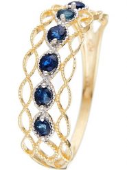 OR ÉCLAT Złoty pierścionek "Pianosa" z szafirami rozmiar: 60. Niebieskie pierścionki damskie Or Éclat, z szafirem, złote. Za 935.53 zł.