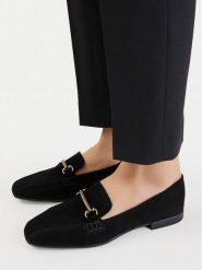 Lasocki Lordsy CEO-RST-ROMI-83 Czarny. Czarne półbuty damskie Lasocki, bez wzorów, ze skóry, bez obcasa, bez zapięcia. Za 199.99 zł.