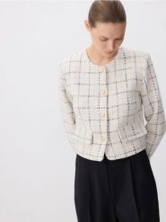 Marynarka ze strukturalnej tkaniny - wielobarwny. Marynarki i żakiety damskie Reserved, l, bez wzorów, z bawełny. W wyprzedaży za 139.99 zł.