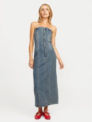JJXX Sukienka jeansowa Tinga 12260695 Niebieski Slim Fit. Niebieskie sukienki damskie JJXX, bez wzorów, z jeansu, bez ramiączek. Za 149.99 zł.
