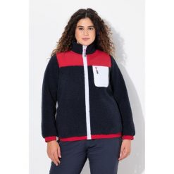 Damskie Kurtka z pluszowego polaru naszywka stójka. Niebieskie kurtki damskie Ulla Popken, plus size, z aplikacjami, z materiału, bez kaptura. W wyprzedaży za 343.99 zł.