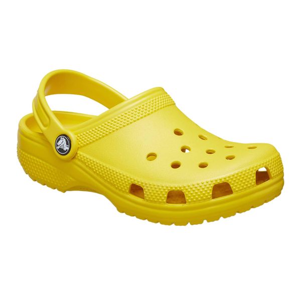 Klapki Crocs Classic. Żółte klapki damskie Crocs, bez wzorów, bez obcasa, bez zapięcia. Za 179.99 zł.