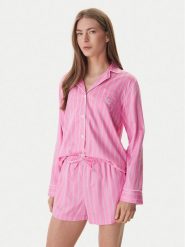LAUREN RALPH LAUREN Piżama ILN12489 Różowy Regular Fit. Czerwone piżamy damskie Lauren Ralph Lauren, bez wzorów, z bawełny, bez ramiączek. Za 499.99 zł.