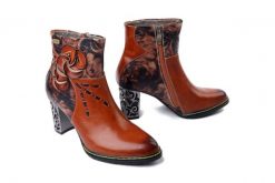 LAURA VITA 0007317 Ledao 43 camel, botki damskie. Brązowe botki damskie LAURA VITA, ze skóry, bez obcasa, na obcasie, bez zapięcia. Za 556.16 zł.