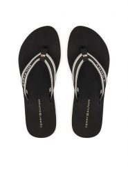 Tommy Hilfiger Japonki Flag FW0FW09195 Czarny. Czarne klapki damskie Tommy Hilfiger, bez wzorów, z materiału, bez obcasa, bez zapięcia. Za 189.99 zł.