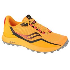 Buty do biegania damskie, Saucony Peregrine 12. Żółte obuwie sportowe damskie Saucony, z materiału, bez zapięcia, do biegania. Za 599.00 zł.