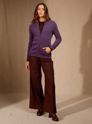 Perfect Cashmere Kaszmirowy kardigan "Ayr" w kolorze fioletowym rozmiar: XXL. Różowe kardigany damskie Perfect Cashmere, xxl, bez wzorów, z kaszmiru. Za 413.99 zł.