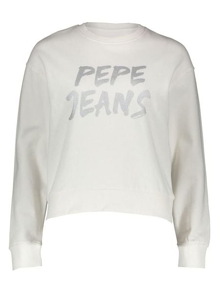 Pepe Jeans Sweter w kolorze białym rozmiar: XXS. Białe swetry klasyczne damskie Pepe Jeans, xxs, z bawełny, bez kołnierzyka. Za 166.49 zł.