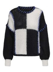 ONLY Sweter w kolorze czarno-białym rozmiar: XS. Białe swetry klasyczne damskie Only, xs, ze splotem, bez kołnierzyka. Za 70.24 zł.