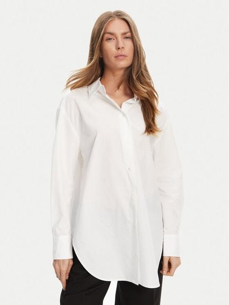 Marc O'Polo Koszula B01 1051 42025 Biały Regular Fit. Białe koszule damskie Marc O'Polo, bez wzorów, z bawełny, biznesowe, bez kołnierzyka, bez ramiączek. Za 199.99 zł.