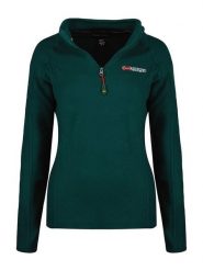 Geographical Norway Bluza polarowa "Tug" w kolorze ciemnozielonym rozmiar: M. Zielone bluzy damskie Geographical Norway, m, bez wzorów, z polaru, bez kaptura. Za 83.22 zł.