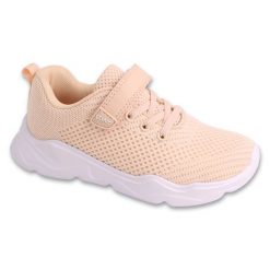 Befado sportowe dziecięce pomarańczowe 516X413. Brązowe buty sportowe dziewczęce z tkaniny, bez zapięcia. W wyprzedaży za 107.04 zł.