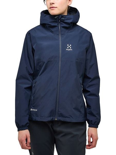 Haglöfs Kurtka przeciwdeszczowa "Kaise GTX" w kolorze granatowym rozmiar: M. Niebieskie kurtki sportowe damskie Haglöfs, m, bez wzorów, bez kaptura. Za 792.53 zł.