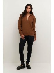 Kaffe Sweter "Lioa" w kolorze jasnobrązowym rozmiar: M. Brązowe swetry klasyczne damskie Kaffe, m, prążkowane, bez kołnierzyka. Za 131.12 zł.