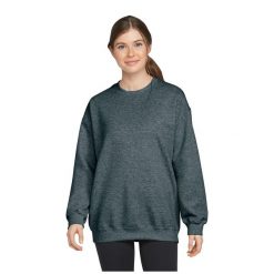 Bluza Polarowa Unisex Dla Dorosłych Softstyle Heather Midweight Fleece Top. Szare bluzy damskie GILDAN, na zimę, xl, bez wzorów, z bawełny, bez kaptura. Za 155.99 zł.