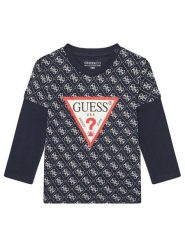 Guess Bluzka N5YI09 K8HM4 Granatowy Regular Fit. Niebieskie t-shirty i koszulki chłopięce Guess, z aplikacjami, z bawełny, bez kołnierzyka, bez ramiączek. Za 89.99 zł.