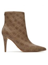 Guess Botki Slinks2 FLFSK2 FAL10 Beżowy. Brązowe botki damskie Guess, ze skóry, bez obcasa, na szpilce, bez zapięcia. Za 640.00 zł.