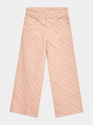 Guess Jeansy J3YB06 WE620 Różowy Relaxed Fit. Czerwone jeansy dziewczęce Guess, z aplikacjami, z bawełny. Za 289.99 zł.