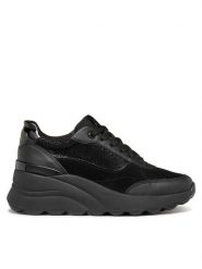 Geox Sneakersy D Spherica Ec13 D45WAA 0JS85 C9999 Czarny. Czarne obuwie sportowe damskie Geox, ze skóry, bez zapięcia. Za 439.99 zł.