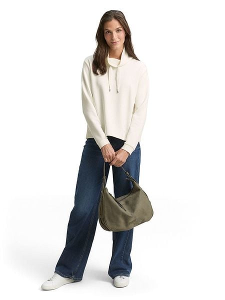 Tom Tailor Bluza w kolorze kremowym rozmiar: XL. Brązowe bluzy damskie Tom Tailor, xl, bez wzorów, bez kaptura. Za 119.95 zł.