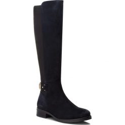 Oficerki TOMMY HILFIGER - Th Buckle High Boot FW0FW03065 Midnight 403. Niebieskie kozaki damskie Tommy Hilfiger, z materiału. Za 849.00 zł.