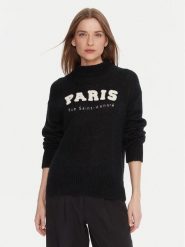 Kontatto Sweter 3M0915C Czarny Regular Fit. Czarne swetry klasyczne damskie Kontatto, m, z syntetyku, bez kołnierzyka. Za 409.99 zł.