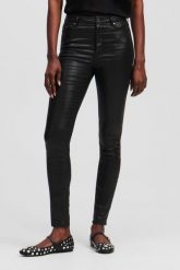 KARL LAGERFELD Czarne damskie spodnie Coated Skinny Denim Pants. Czarne rurki damskie KARL LAGERFELD, bez wzorów, z denimu. W wyprzedaży za 439.99 zł.