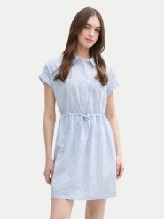 Tom Tailor Denim Sukienka koszulowa 1045766 Niebieski Regular Fit. Niebieskie sukienki damskie TOM TAILOR DENIM, bez wzorów, z bawełny, bez ramiączek. Za 139.99 zł.