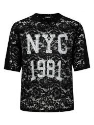 Sublevel Koszulka w kolorze czarnym rozmiar: M/L. Czarne bluzki damskie Sublevel, l, bez wzorów, z koronki, bez kołnierzyka, bez ramiączek. Za 82.99 zł.