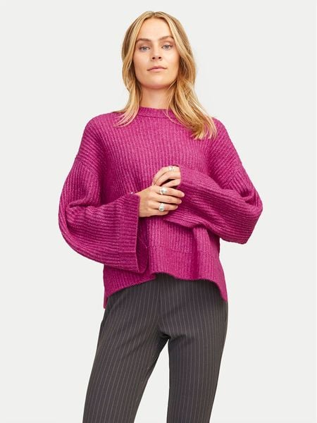 JJXX Sweter Sigga 12255358 Różowy Relaxed Fit. Czerwone swetry klasyczne damskie JJXX, xs, z syntetyku, bez kołnierzyka. Za 119.99 zł.
