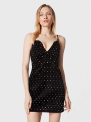 MICHAEL Michael Kors Sukienka koktajlowa Embellished Bustier MF2819W6LN Czarny Slim Fit. Czarne sukienki damskie MICHAEL Michael Kors, bez wzorów, z bawełny, wizytowe, bez ramiączek. Za 1,309.00 zł.