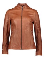 Bugatti Skórzana kurtka w kolorze jasnobrązowym rozmiar: 40. Brązowe kurtki damskie Bugatti, bez wzorów, ze skóry, bez kaptura. Za 761.99 zł.