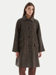 Weekend Max Mara Płaszcz wełniany Pitone 2525016112 Brązowy Regular Fit. Brązowe płaszcze damskie Weekend Max Mara, na zimę, bez wzorów, z wełny, bez kaptura. Za 2,589.00 zł.
