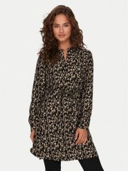 ONLY Sukienka codzienna Cory 15200543 Brązowy Regular Fit. Brązowe sukienki damskie Only, bez wzorów, z syntetyku, bez ramiączek. Za 129.99 zł.