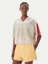 Adidas T-Shirt Stadium JZ1073 Beżowy Loose Fit. Brązowe t-shirty damskie Adidas, s, bez wzorów, z syntetyku, bez kołnierzyka. Za 199.99 zł.