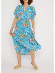 Blutsgeschwister Sukienka "Saint Tropenaloha feeling" w kolorze niebieskim rozmiar: XS. Niebieskie sukienki damskie Blutsgeschwister, bez wzorów, z wiskozy, klasyczne, bez ramiączek. Za 190.18 zł.
